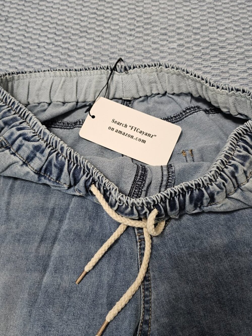 Amazon FTCaynz Waistband Baggy Women's Lightweight Denim Pants - Size Small NEW - Picture 4 of 6